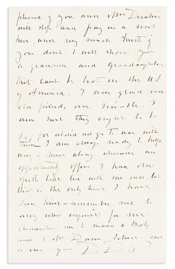 (ADMIRALS--USA.) PORTER, DAVID DIXON. Archive of 23 letters Signed, "David D. Porter" or "D D Porter" or "DDP," to Stephen Decatur [nep